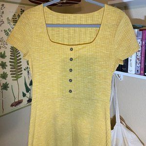 Yellow Square neck Dress